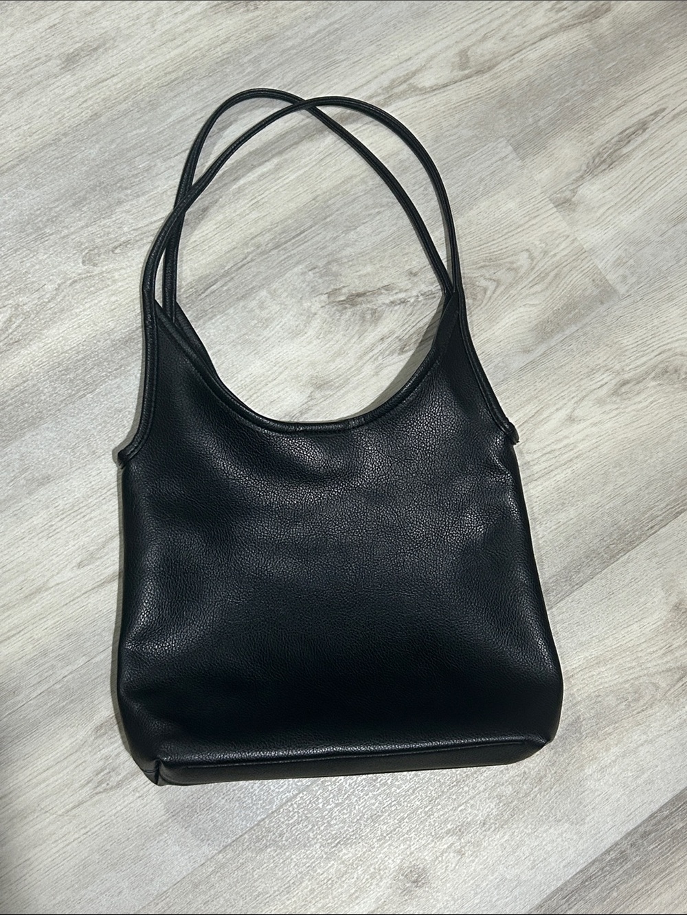 Montana West Classic Black Pebble Leather Shoulder Bag - Picture 2 of 5
